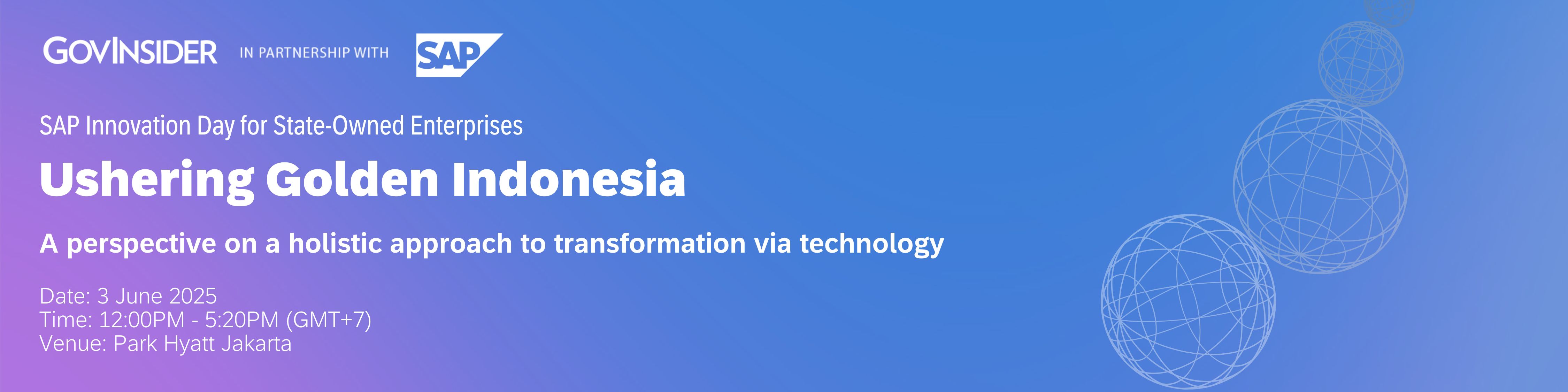 event banner for SAP Innovation Day for State-Owned Enterprises - Ushering Golden Indonesia